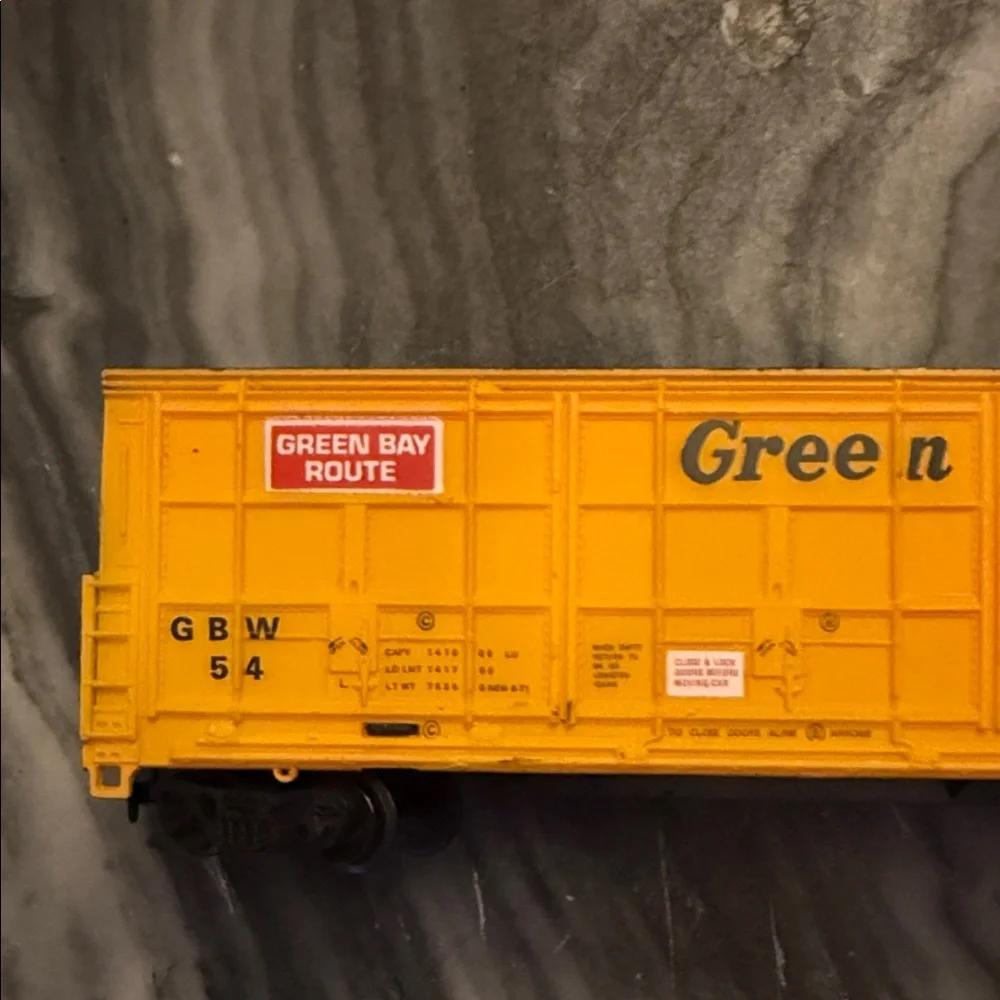 Green Bay and Western Yellow Train Car Model